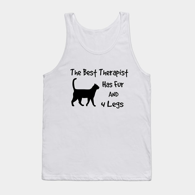 The Best Therapist Cat Tank Top by Shyflyer